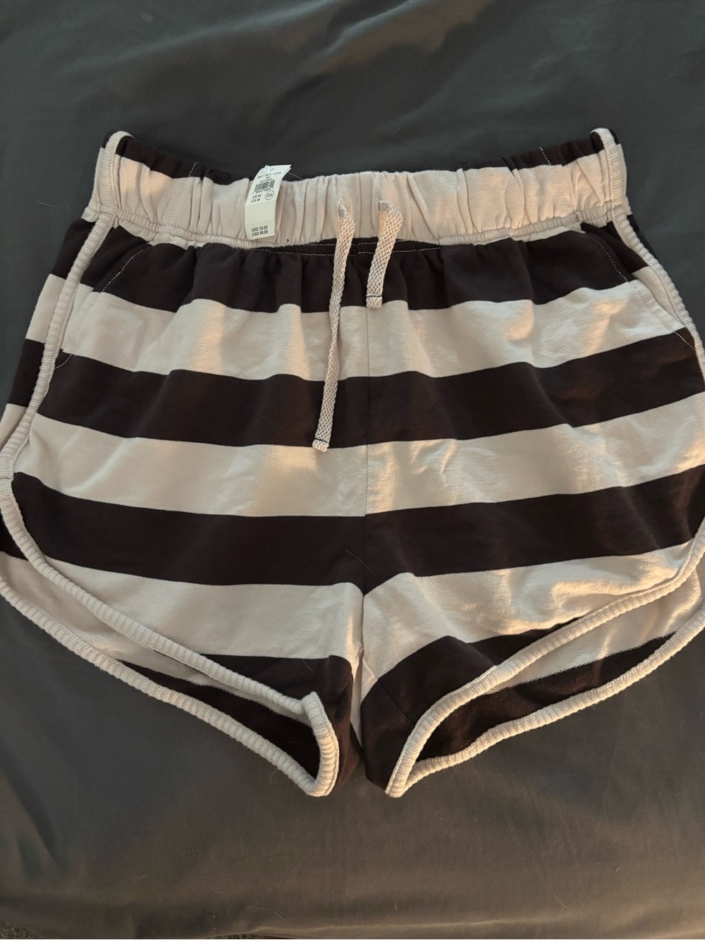 Aerie Striped Brown and Cream Women’s Drawstring Shorts